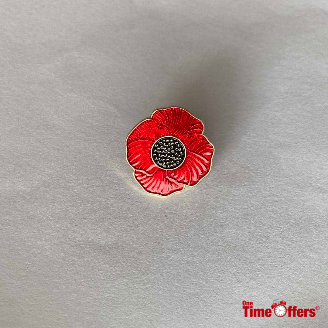 Red Flower Minimalist Pin Badge