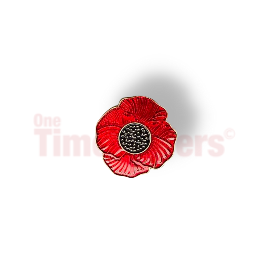 Red Flower Minimalist Pin Badge