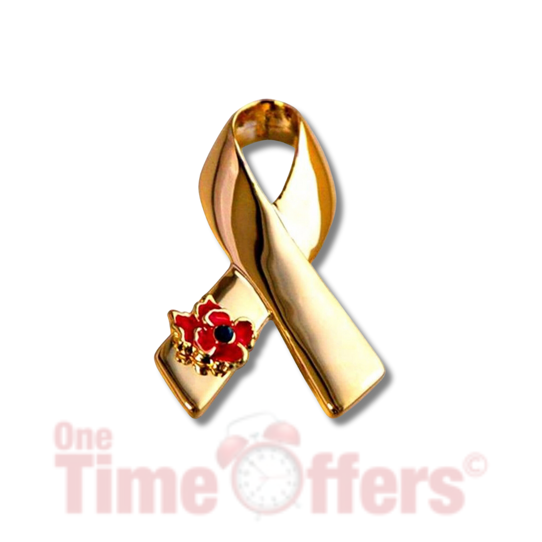 Dainty Ribbon Red Flower Pin