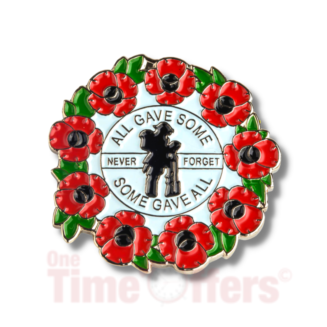 "All Gave Some, Some Gave All" Wreath Brooch