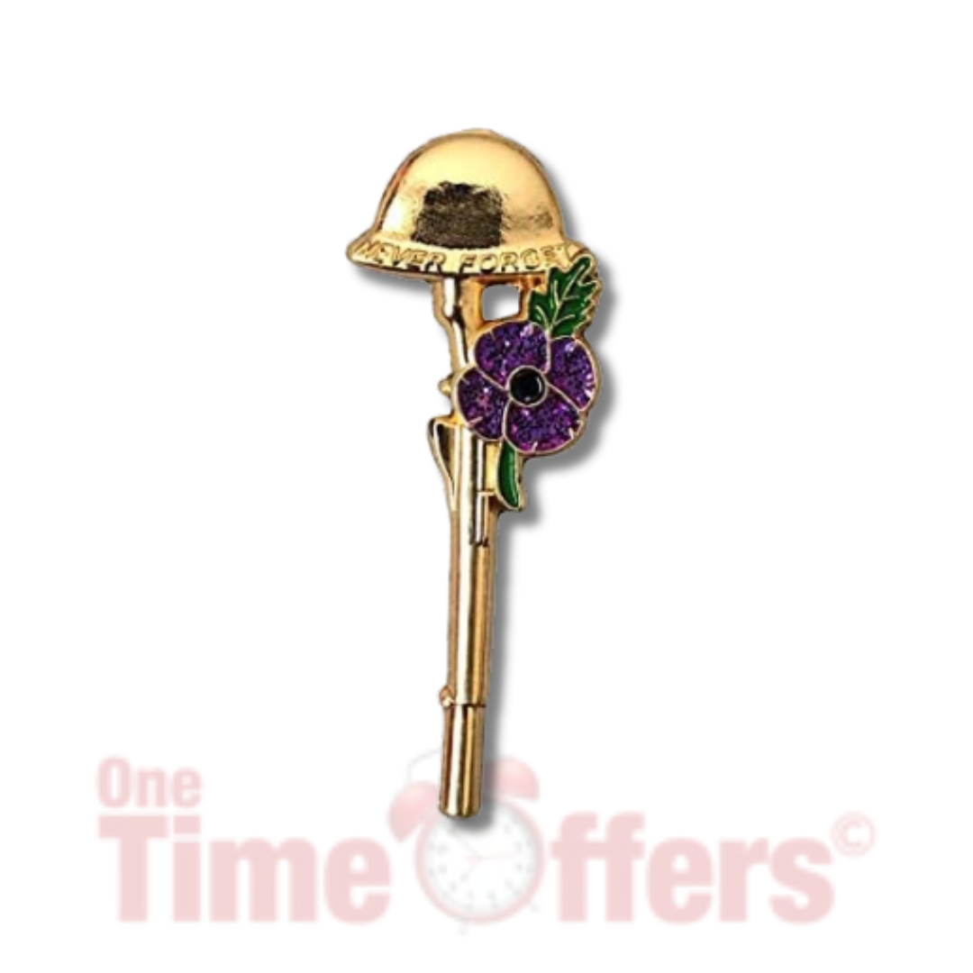 Animals of War Purple Flower Pin