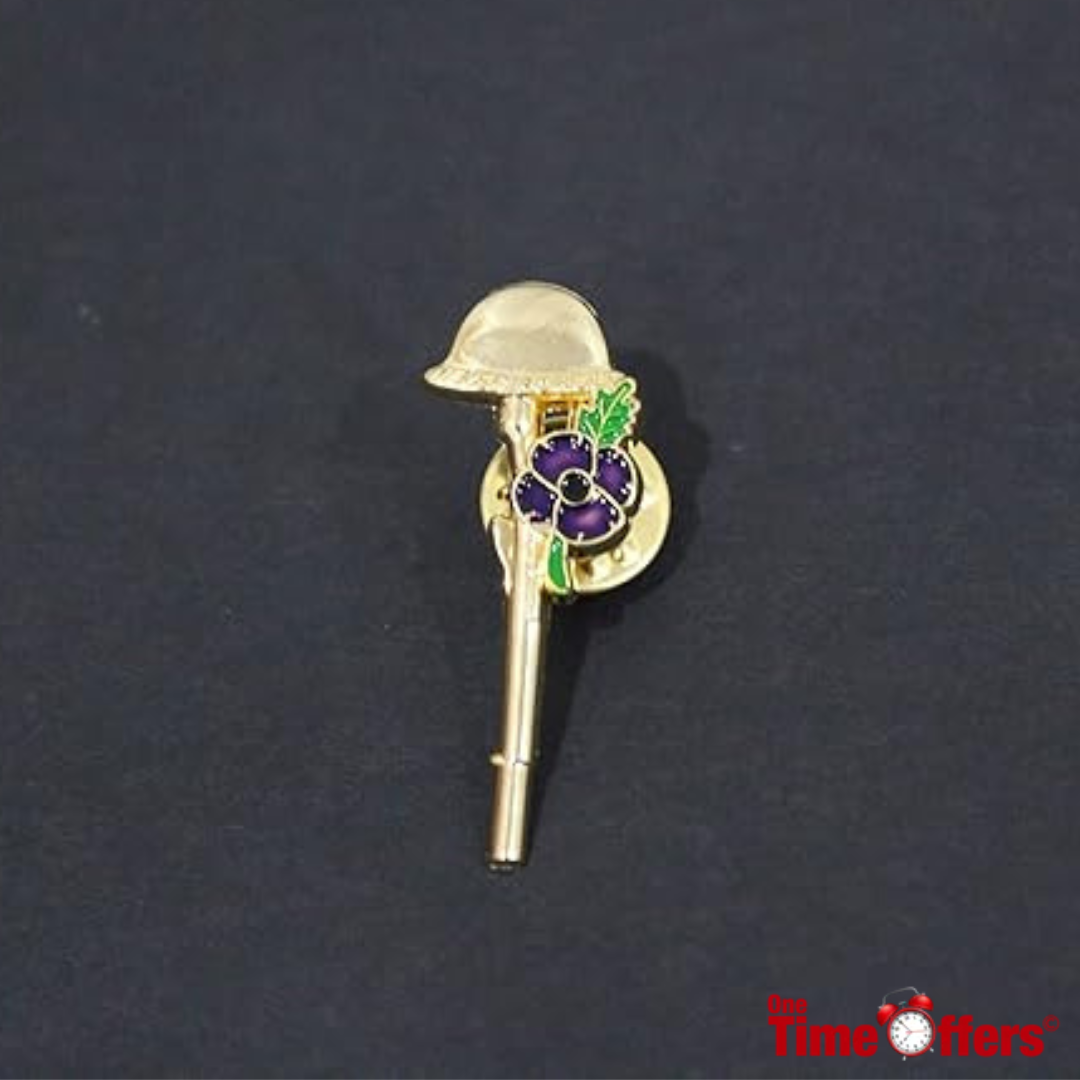 Animals of War Purple Flower Pin