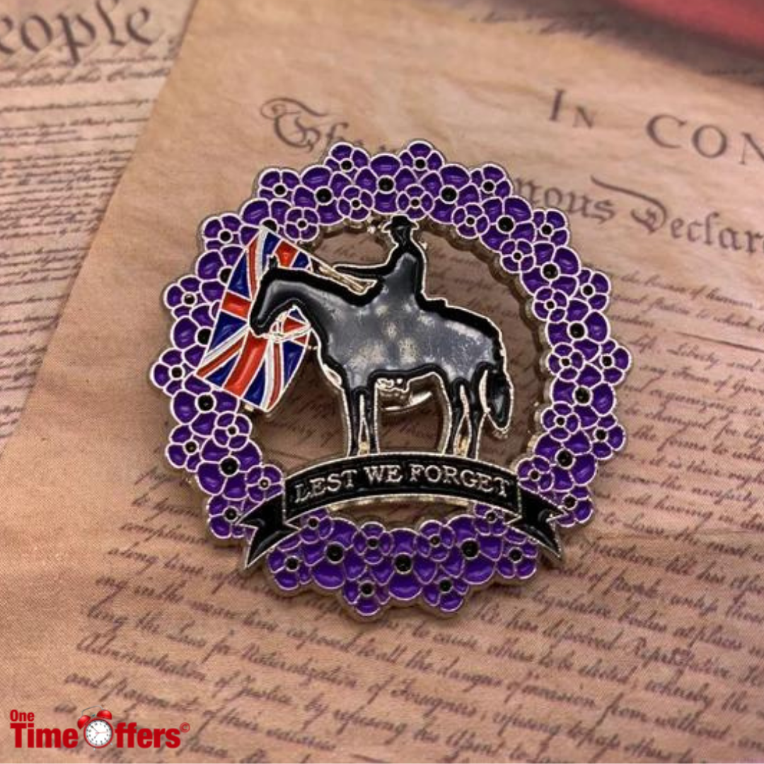 Purple Flower British Cavalry Horse Pin