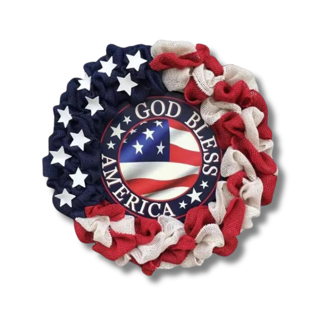 "God Bless America" U.S. Flag-themed Wreath