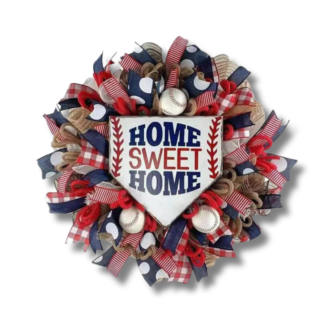 "Home Sweet Home" American Baseball-themed Wreath