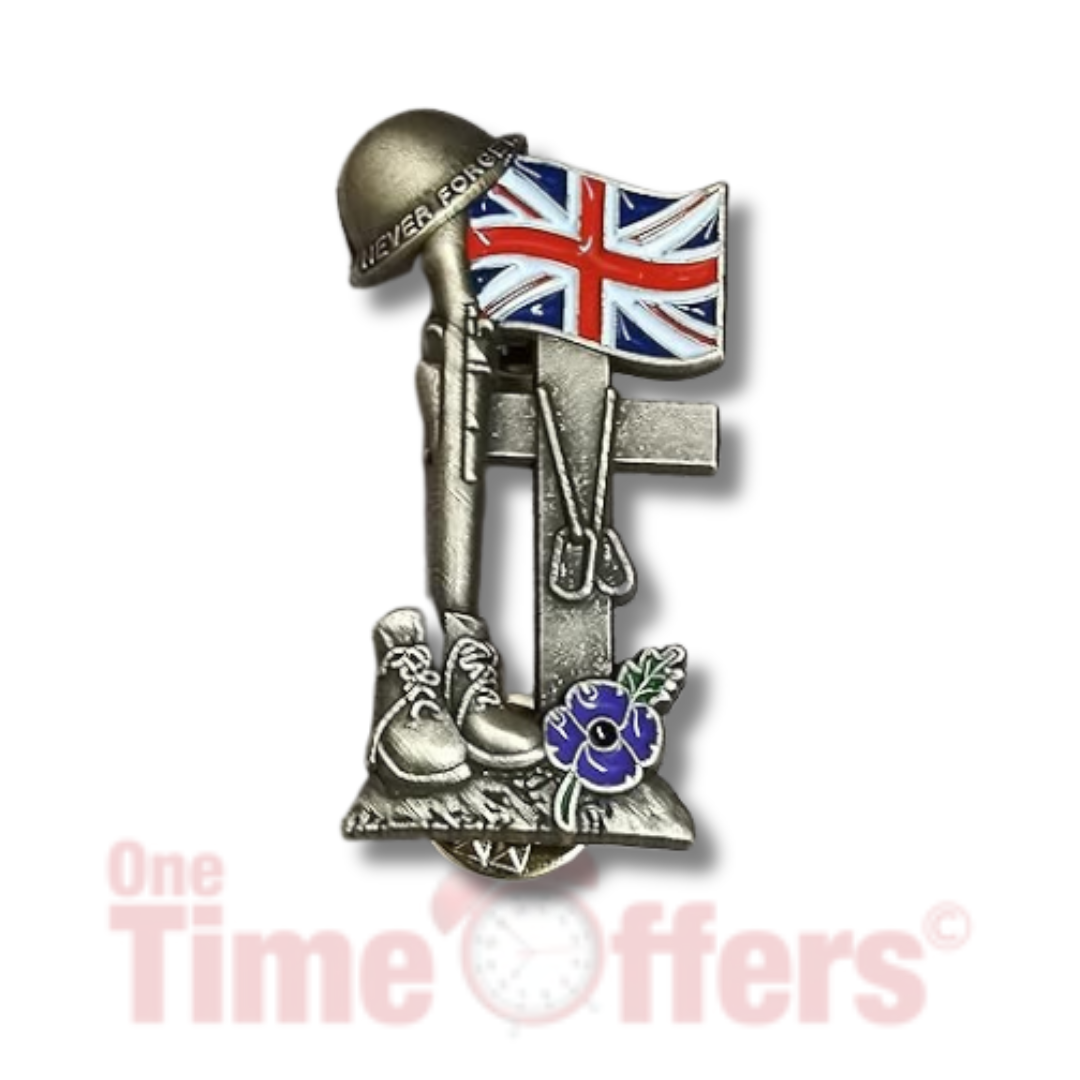 Never Forget Purple Flower Remembrance Pin