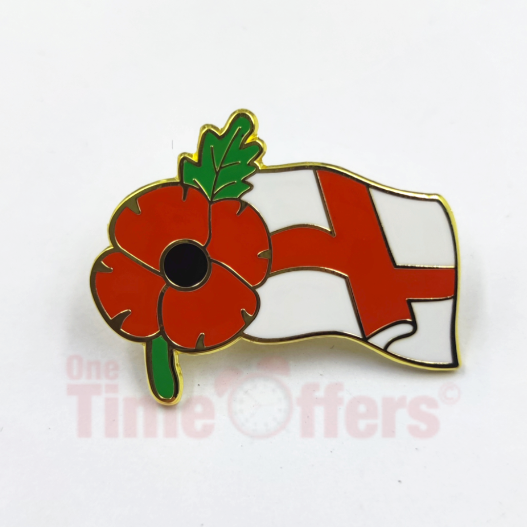 Remembrance England Flag Pin Badge