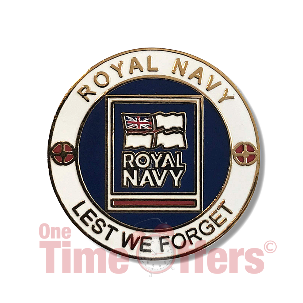 Royal Navy Crested Lest We Forget Remembrance Badge