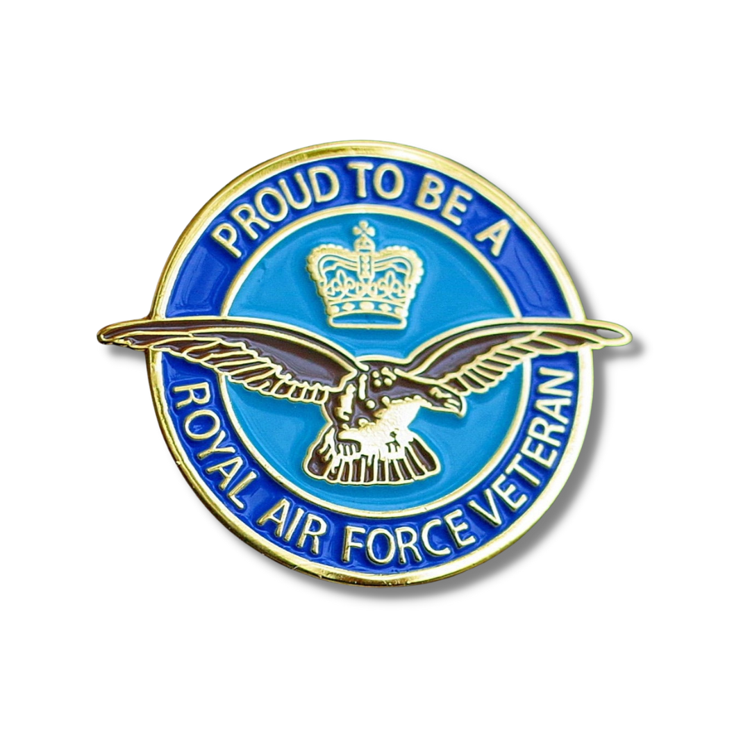 Proud to be an RAF VETERAN Enamel Military Pin Badge