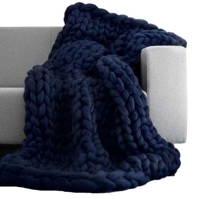 Winter HandKnit Chunky Blanket