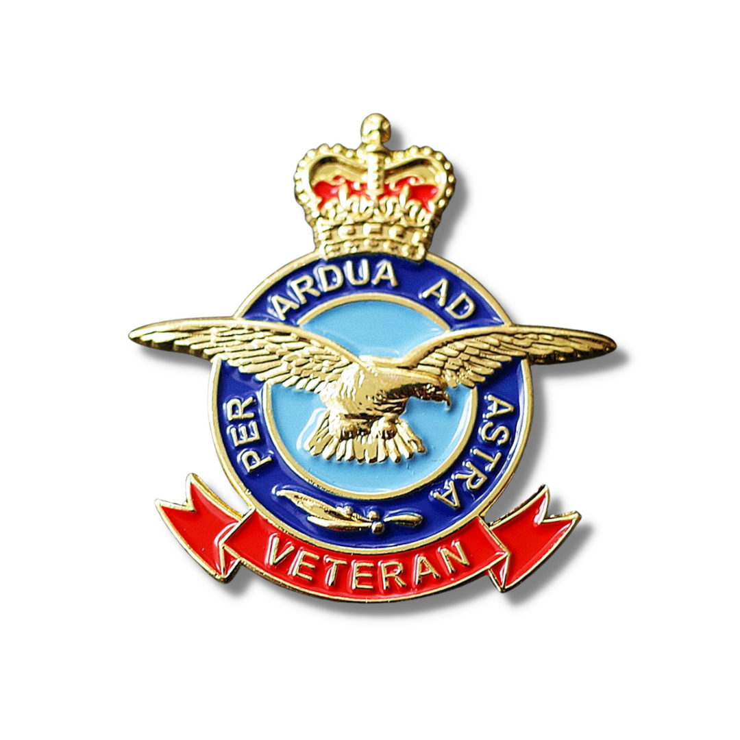 RAF VETERAN Enamel Military Pin Badge