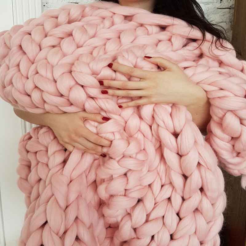 Winter HandKnit Chunky Blanket