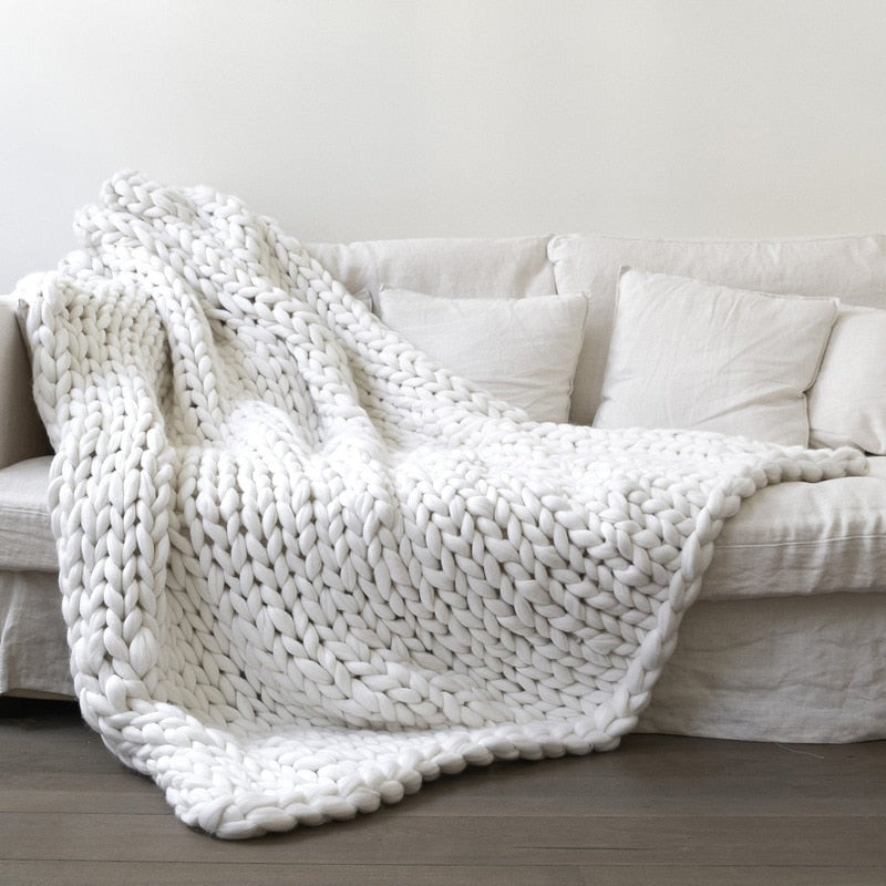 Winter HandKnit Chunky Blanket