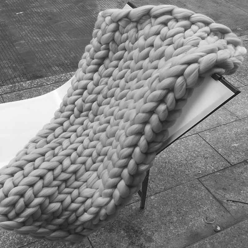 Winter HandKnit Chunky Blanket