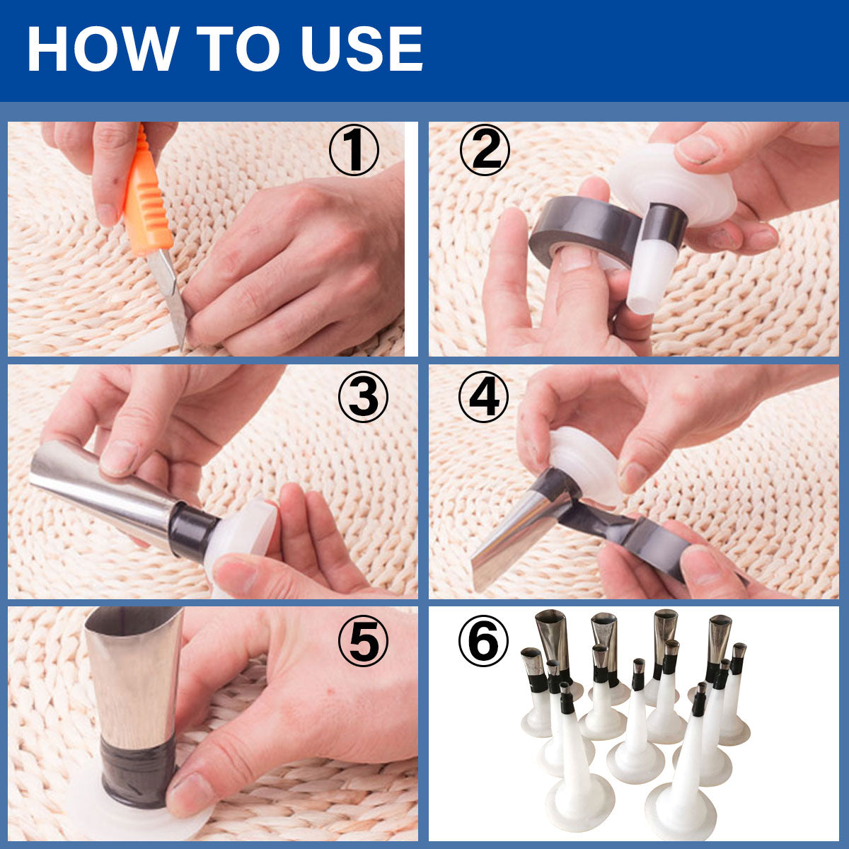 Caulking Finisher Nozzle Tool Set